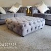 Furniture Imports LTD 3+2 SOFAS Square Chesterfield Sofa Footstool