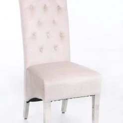 ASR INTERIOR Sofia Dining Chairs Lion Knocker Chrome Legs