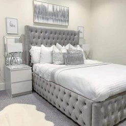 Furniture Imports LTD BED COLLECTION Luxe Curved Wingback Plush Velvet Bed 25 Furniture Imports LTD BED COLLECTION Luxe Curved Wingback Plush Velvet Bed