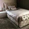 FIL Sleigh Chesterfield Crushed Velvet Bedframe