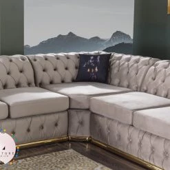 TURKISH Khalifah Corner Sofa Range Plush Velvet - Choose Combination