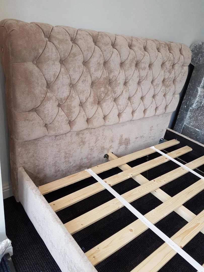 BESPOKEZ Santiago Plush Velvet Bedstead 13 BESPOKEZ Santiago Plush Velvet Bedstead