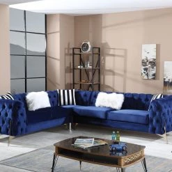 TURKISH DUBAI SOFA COLLECTION Hermes Corner Sofa Plush Velvet