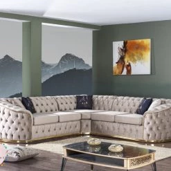 TURKISH Khalifah Corner Sofa Range Plush Velvet - Choose Combination