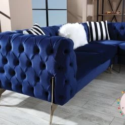 TURKISH DUBAI SOFA COLLECTION Hermes Corner Sofa Plush Velvet