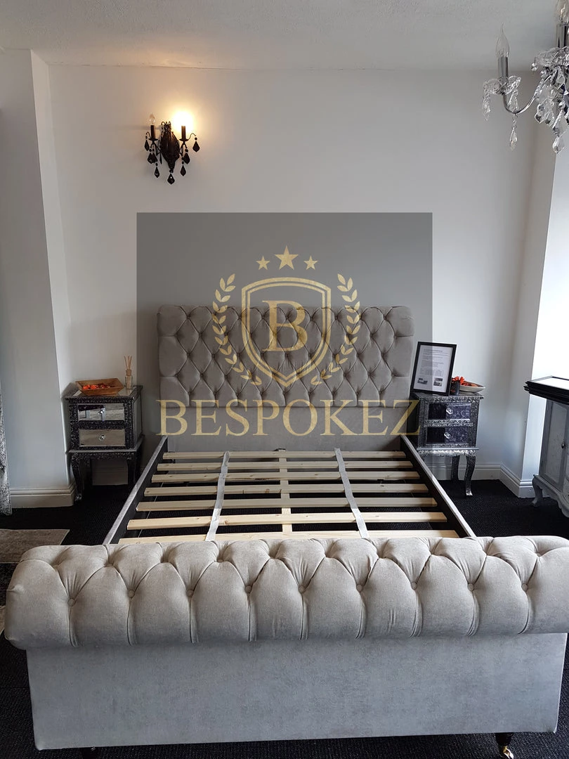 BESPOKEZ Santiago Plush Velvet Bedstead 8 BESPOKEZ Santiago Plush Velvet Bedstead