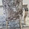 ASR INTERIOR Venice Lustro Premium Crushed Velvet Silver Dining Chair