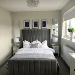 Furniture Imports LTD Roma Wingback Bedframe In Plush Velvet