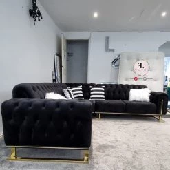 TURKISH Scarlet Corner Sofa Range In Plush Velvet