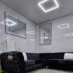 FURNITIURE IMPORT Hermes Corner 270cm X 270cm Black Velvet DUBAI SOFA COLLECTION