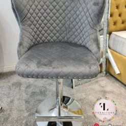 ASR INTERIOR Valencia Luxury Upholstered Grey Barstool SALE ITEMS