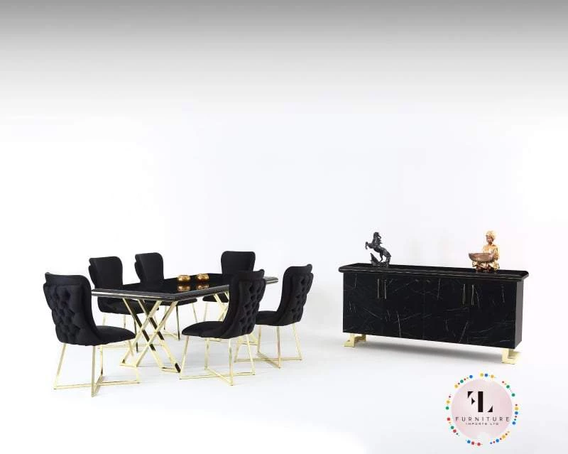 Furniture Imports LTD Luna Dining Table Set In Black With Chrome Legs ALL DUBAI DINING & OCCATIONAL RANGES 3 Furniture Imports LTD Luna Dining Table Set In Black With Chrome Legs ALL DUBAI DINING & OCCATIONAL RANGES