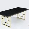 Furniture Imports LTD Anka Dining Table Set In Black With Gold Legs ALL DUBAI DINING & OCCATIONAL RANGES