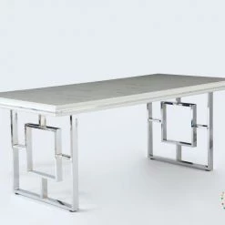 Furniture Imports LTD ALL DUBAI DINING & OCCATIONAL RANGES Anka Chrome Metal Finish Dining Table Set