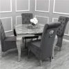 Furniture Imports LTD Imperial Solid Marble Table With 4 Sofia Lion Knocker Chairs