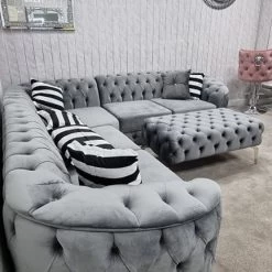 TURKISH Khalifah Corner Sofa Range Plush Velvet - Choose Combination