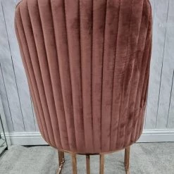 Furniture Imports LTD SALE ITEMS Hilton Rose Gold Metal Plating Pink Velvet Dining Chair