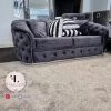 TURKISH Khalifah Sofa 3+2 - Steel & Chrome Plush Velvet
