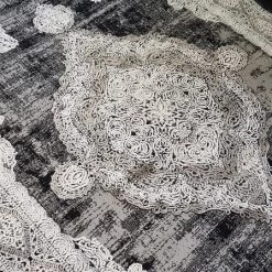 Furniture Imports LTD Santorini Rug 240 X 145 Grey Dark Grey, Silver