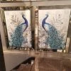 Furniture Imports LTD 3D Glitter Peacock Wall Art Set Of 2