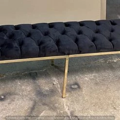 Furniture Imports LTD Sahara Metal Plating Plush Soft Velvet Bench