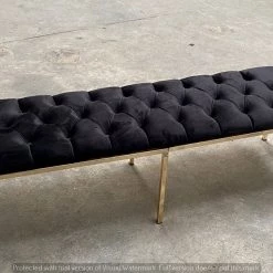Furniture Imports LTD Sahara Metal Plating Plush Soft Velvet Bench