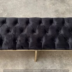 Furniture Imports LTD Sahara Metal Plating Plush Soft Velvet Bench