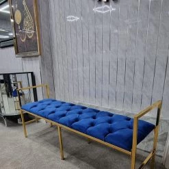 Furniture Imports LTD Sahara Metal Plating Plush Soft Velvet Bench