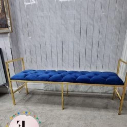 Furniture Imports LTD Sahara Metal Plating Plush Soft Velvet Bench