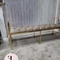 Furniture Imports LTD Sahara Metal Plating Plush Soft Velvet Bench