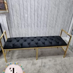 Furniture Imports LTD Sahara Metal Plating Plush Soft Velvet Bench