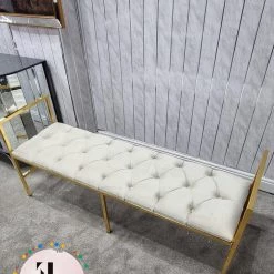 Furniture Imports LTD Sahara Metal Plating Plush Soft Velvet Bench