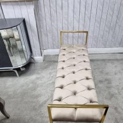 Furniture Imports LTD Sahara Metal Plating Plush Soft Velvet Bench