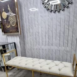 Furniture Imports LTD Sahara Metal Plating Plush Soft Velvet Bench