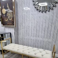 Furniture Imports LTD Sahara Metal Plating Plush Soft Velvet Bench