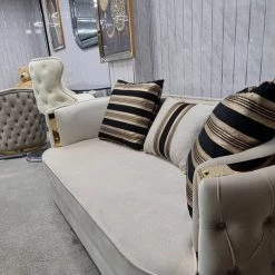 Furniture Imports LTD Rolex Premium Sofa 2 Seater In Cream & Gold