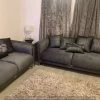 TURKISH Elmira 3+3 Seater In Grey & Chrome Plush Velvet
