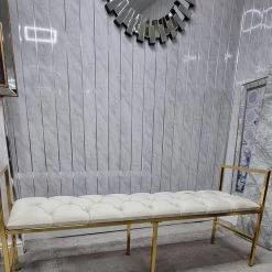 Furniture Imports LTD Sahara Metal Plating Plush Soft Velvet Bench