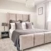 FIL BED COLLECTION APOLLO WINGBACK BED IN PLUSH VELVET