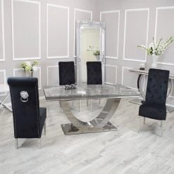 Furnish365 ALL DINING TABLE SET Arial Dining Table With Sofia Dining Chairs