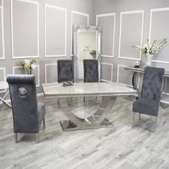 Furnish365 ALL DINING TABLE SET Arial Dining Table With Sofia Dining Chairs