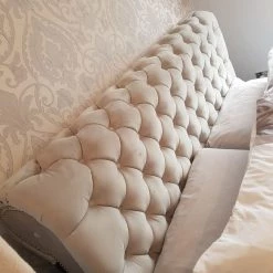 Furniture Imports LTD DICAPRIO SLEIGH BED PLUSH VELVET BED COLLECTION