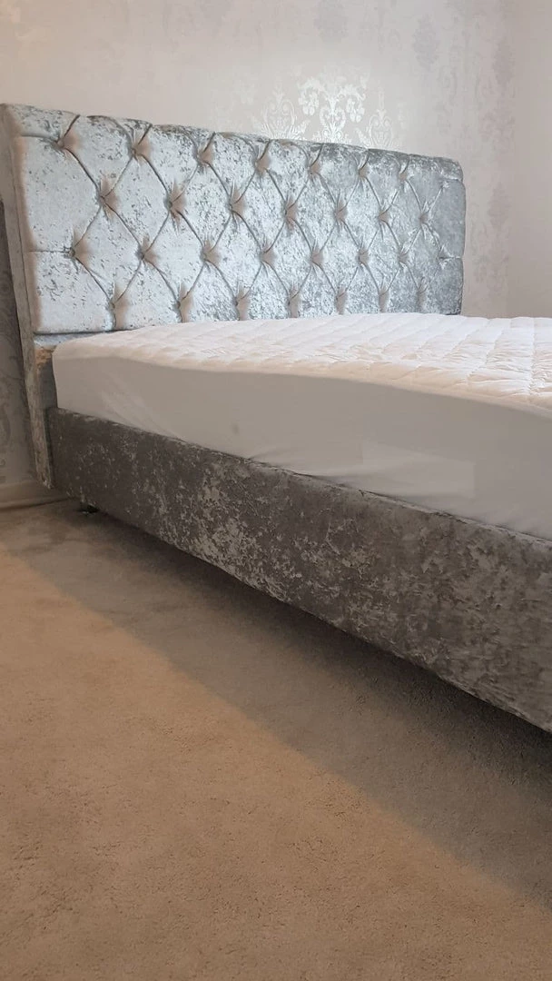 FIL CROWN SLEIGH CRUSHED VELVET BED BED COLLECTION 9 FIL CROWN SLEIGH CRUSHED VELVET BED BED COLLECTION