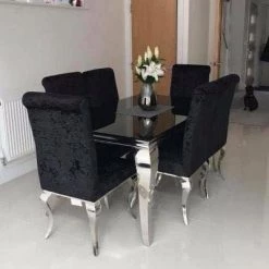 FIL Imperial Round Marble/Glass Dining Set