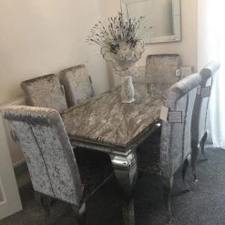 FIL Imperial Round Marble/Glass Dining Set