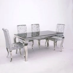 FIL ALL DINING TABLE SET Imperial Dining Set Plus Crushed Velvet & Velvet Dining Chairs