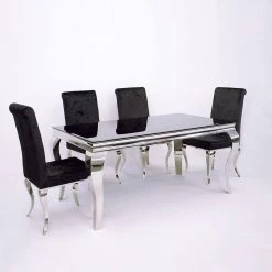 FIL ALL DINING TABLE SET Imperial Dining Set Plus Crushed Velvet & Velvet Dining Chairs
