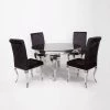 FIL Imperial Round Marble/Glass Dining Set