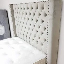 Furniture Imports LTD Aries Curved Wingback Crushed Velvet Bed