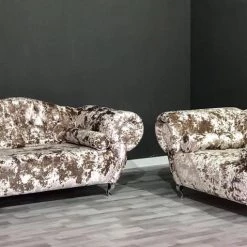 Velvetsofa FABRAGE LUSTRO CRUSHED VELVET SOFA RANGE SOFAS